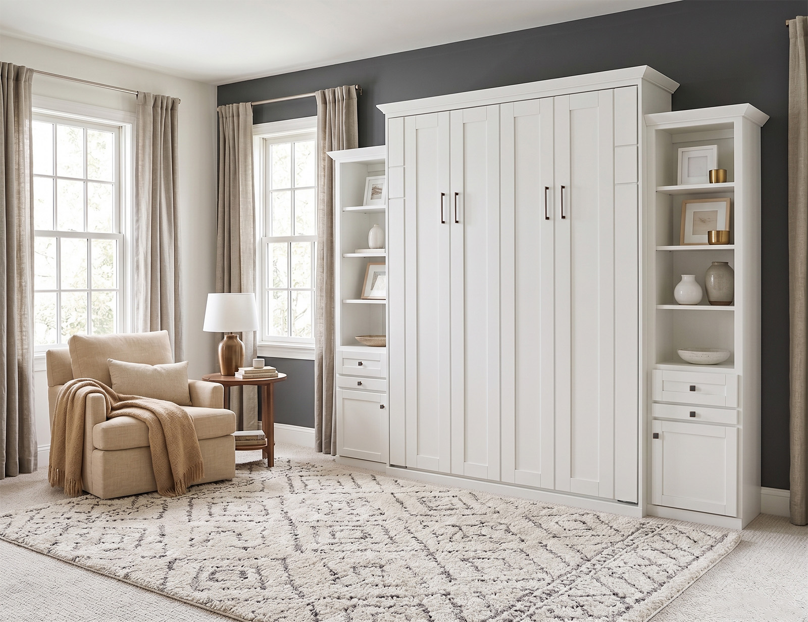 Avery Park Wall Bed in White