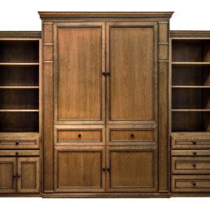 Price as shown $7,983. Price includes our Queen size Harmony II style Wallbed in Cherry wood with a Natural finish with Black Glaze, Deep Design, LED Wallbed Lighting System with safety cut off, one 24" Left Door & Drawer side cabinet with Slide Out Night Tray, one 24" Right Three Drawer side cabinet with Slide Out Night Tray. Shipping Sale! For a limited time, Wilding Wallbeds will pay up to $400 of your shipping.