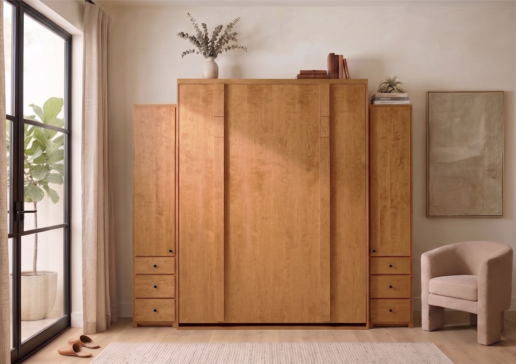 Natural Cherry Edge Wall Bed