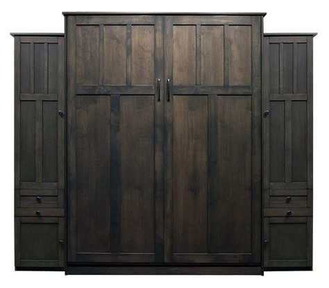 Price as shown $6,241. Price includes Queen size Park City Murphy Bed in Alder Wood / Driftwood Finish, LED Wallbed Lights, 2-16" Door and Drawer with Upper Door side cabinets with Slide Out Trays. Shipping Sale! For a limited time, Wilding Wallbeds will pay up to $400 of your shipping.
