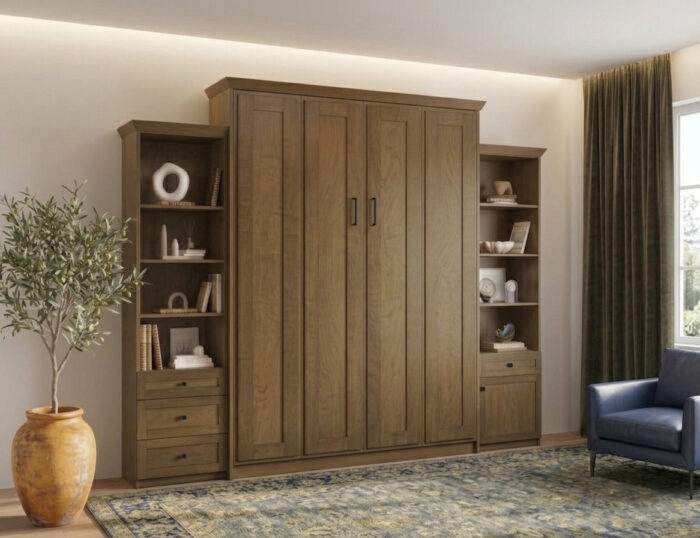 Remington Murphy Bed in medium brown color