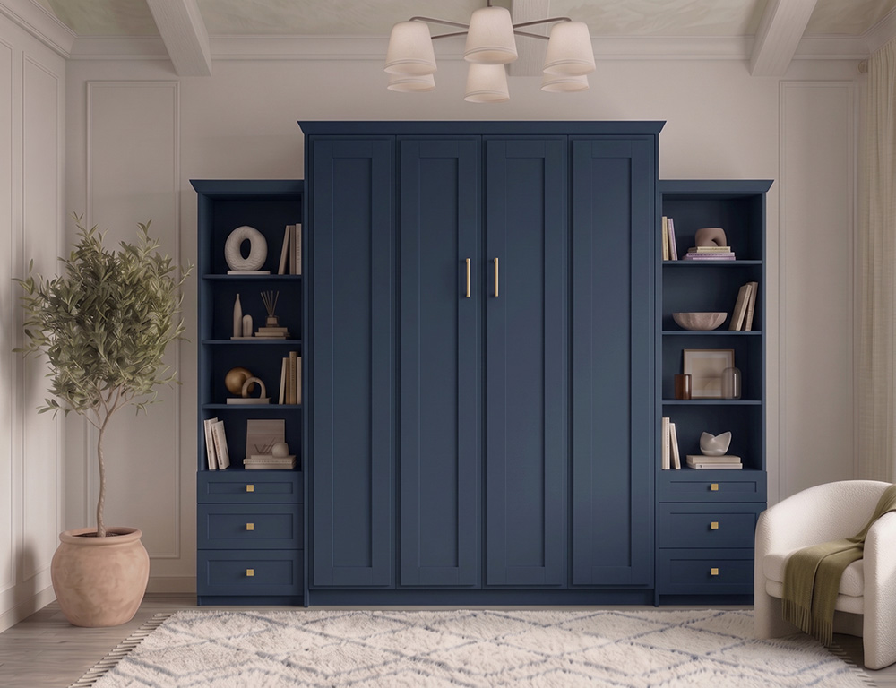 Remington Murphy Bed in midnight blue