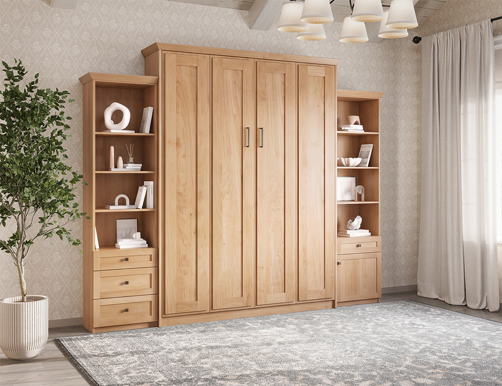 remington murphy bed in natural alder