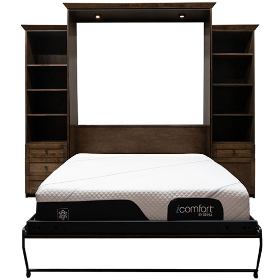 Price as shown $5,830, price includes Queen size Remington Murphy Bed in Alder Wood / Grand Harbor Finish, Deep Design, LED lighting system with 3 way touch, one 20" Left Three Drawer Cabinet, one 20" Door & Drawer side cabinet . Shipping Sale! For a limited time, Wilding Wallbeds will pay up to $400 of your shipping.