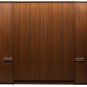 Price as shown $6,470, price includes Queen size Scape Murphy Bed in African Mahogany Wood / English Manor Finish, Black LED Lighting System with safety cut off, and two 16" Door over Door cabinets built the same height and depth as the Murphy Bed. Shipping Sale! For a limited time, Wilding Wallbeds will pay up to $400 of your shipping.