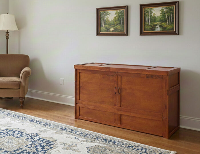 Cube Murphy Cabinet bed in cherry