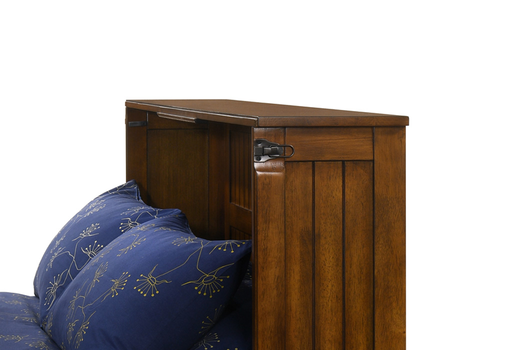 latch on daisy Murphy cabinet bed in black walnut