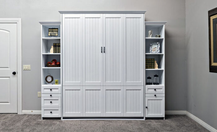 white murphy bed in a room