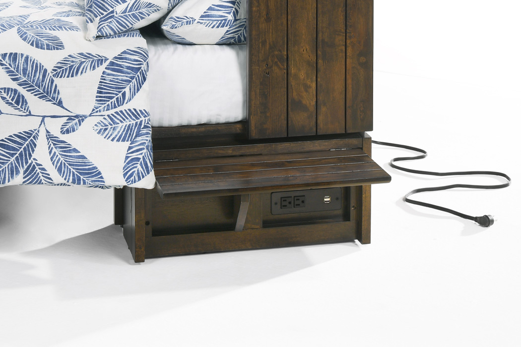 ranchero murphy cabinet bed wildwood brown flip up tray detail