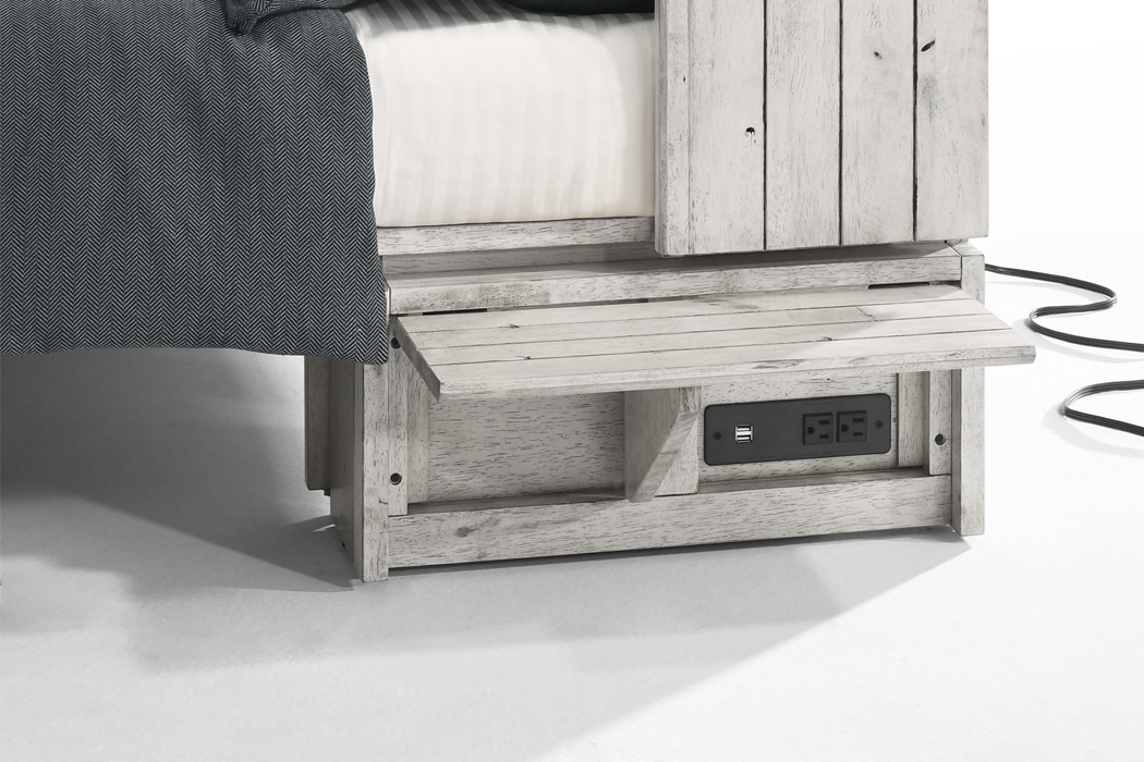 Ranchero Murphy Cabinet Bed vintage white flip up tray