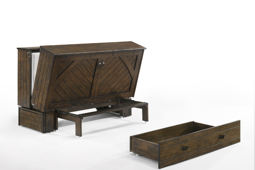 ranchero murphy cabinet bed wildwood brown with bed opening