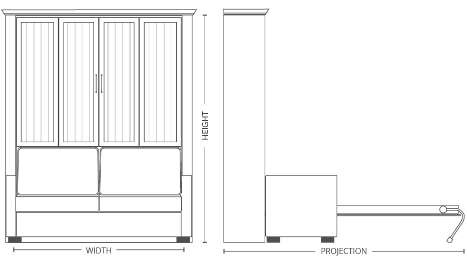 Newport Sofa Murphy Bed diagram