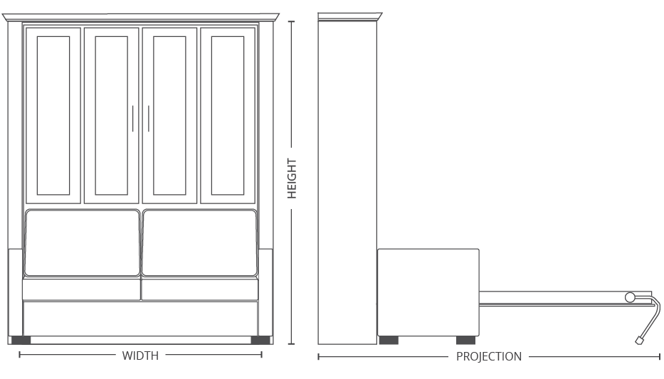 Remington Sofa Murphy Bed diagram