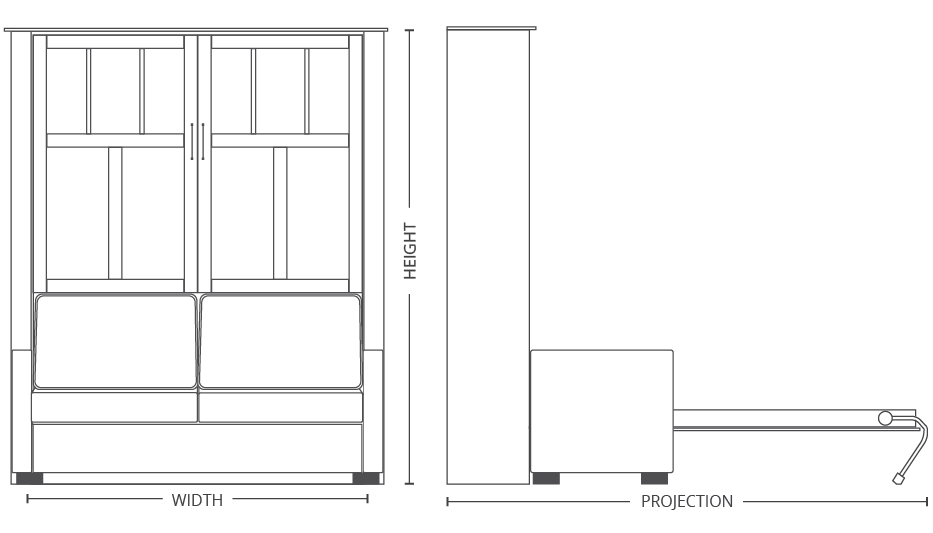 Park City Sofa Murphy Bed diagram
