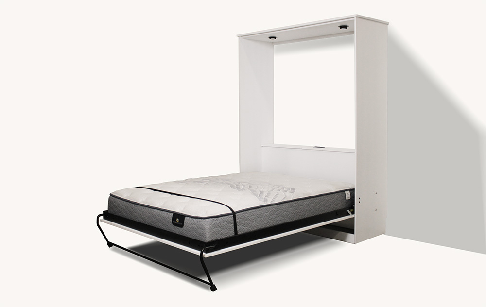 White Scape Murphy Bed open