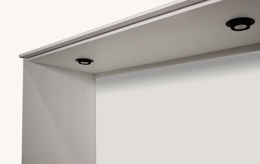 White Scape Murphy Bed light detail