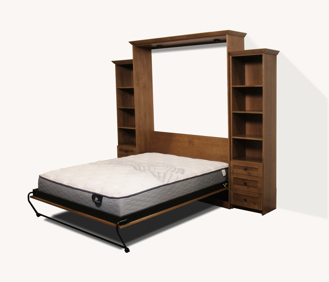 Remington Murphy Bed in Maple wood and english manor finish with bed open